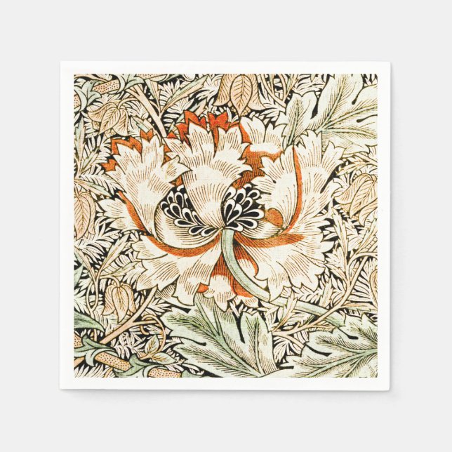 William Morris Antique Honeysuckle Floral Classic Napkin (Front)