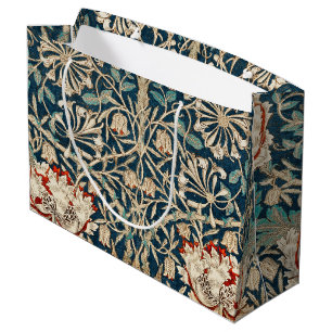 William Morris Antique Honeysuckle Floral Large Gift Bag