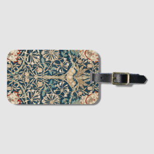 William Morris Antique Honeysuckle Floral Luggage Tag
