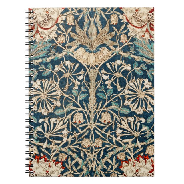 William Morris Antique Honeysuckle Floral Notebook (Front)