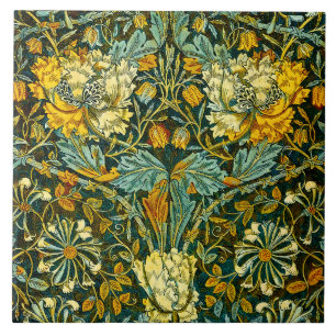 William Morris Antique Honeysuckle Floral Pattern Ceramic Tile
