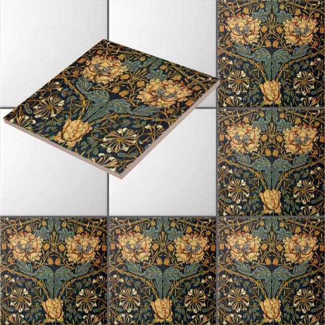 William Morris Antique Honeysuckle Floral Pattern Ceramic Tile (Creator Uploaded)