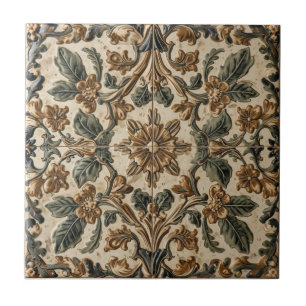William Morris Antique Honeysuckle Floral Pattern Ceramic Tile