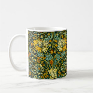 William Morris Antique Honeysuckle Floral Pattern Coffee Mug