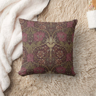 William Morris Antique Honeysuckle Floral Pattern Cushion