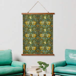 William Morris Antique Honeysuckle Floral Pattern Hanging Tapestry