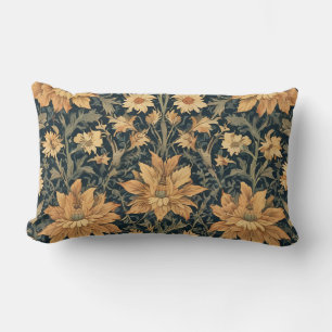 William Morris Antique Honeysuckle Floral Pattern Lumbar Cushion