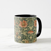 William Morris Antique Honeysuckle Floral Pattern
