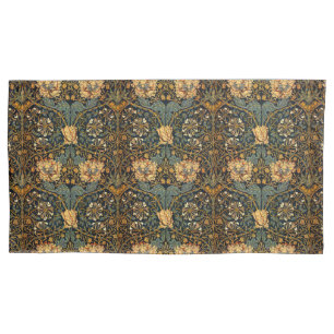 William Morris Antique Honeysuckle Floral Pattern Pillowcase