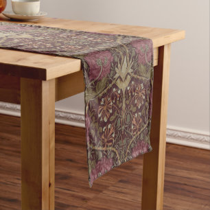 William Morris Antique Honeysuckle Floral Pattern Short Table Runner