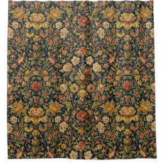 William Morris Antique Honeysuckle Floral Pattern Shower Curtain