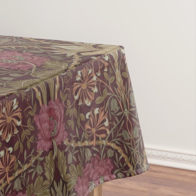 William Morris Antique Honeysuckle Floral Pattern Tablecloth (In Situ)