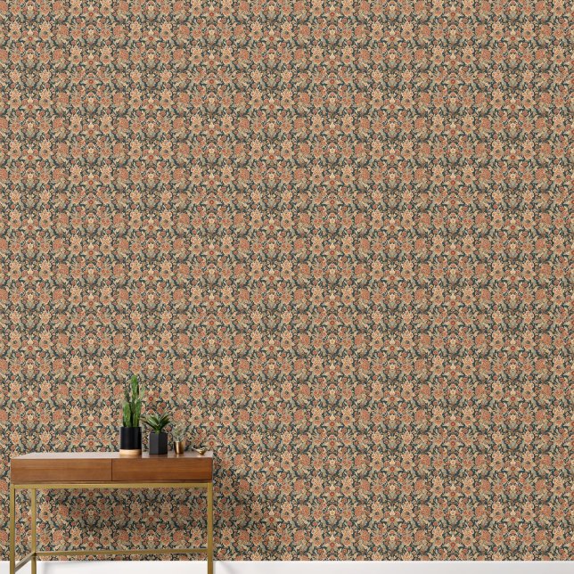 William Morris Antique Honeysuckle Floral Pattern Wallpaper (Hallway)