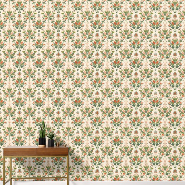 William Morris Antique Honeysuckle Floral Pattern Wallpaper (Hallway)