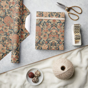 William Morris Antique Honeysuckle Floral Pattern Wrapping Paper