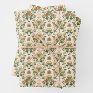 William Morris Antique Honeysuckle Floral Pattern Wrapping Paper Sheet