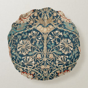 William Morris Antique Honeysuckle Floral Round Cushion