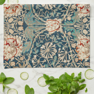 William Morris Antique Honeysuckle Floral Tea Towel