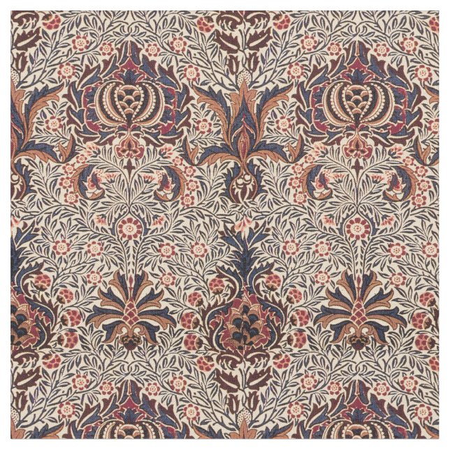 William Morris Antique Pomegranate Pattern Fabric (Close Up)