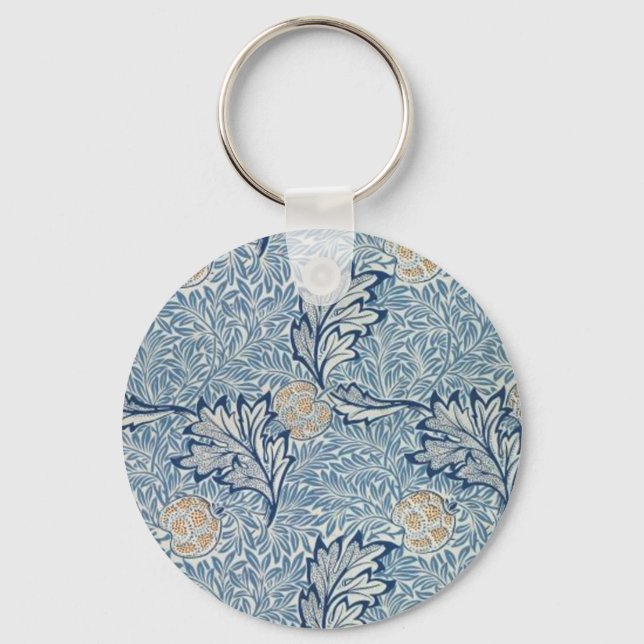 William Morris Apple Flower Floral Design Key Ring (Front)