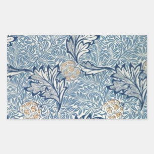 William Morris Apple Flower Floral Design Rectangular Sticker