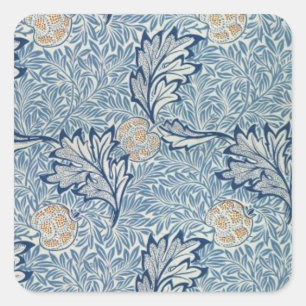 William Morris Apple Flower Floral Design Square Sticker