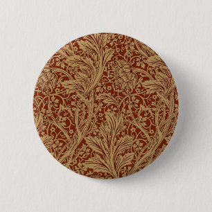 William Morris Arcadia Floral Garden Flower Classi 6 Cm Round Badge