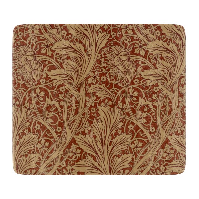William Morris Arcadia Floral Garden Flower Classi Cutting Board (Front)