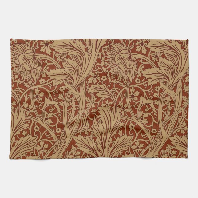William Morris Arcadia Floral Garden Flower Classi Tea Towel (Horizontal)