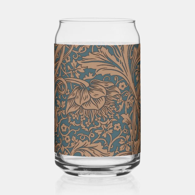 William Morris Arcadia Floral Pattern Classic Can Glass (Front)