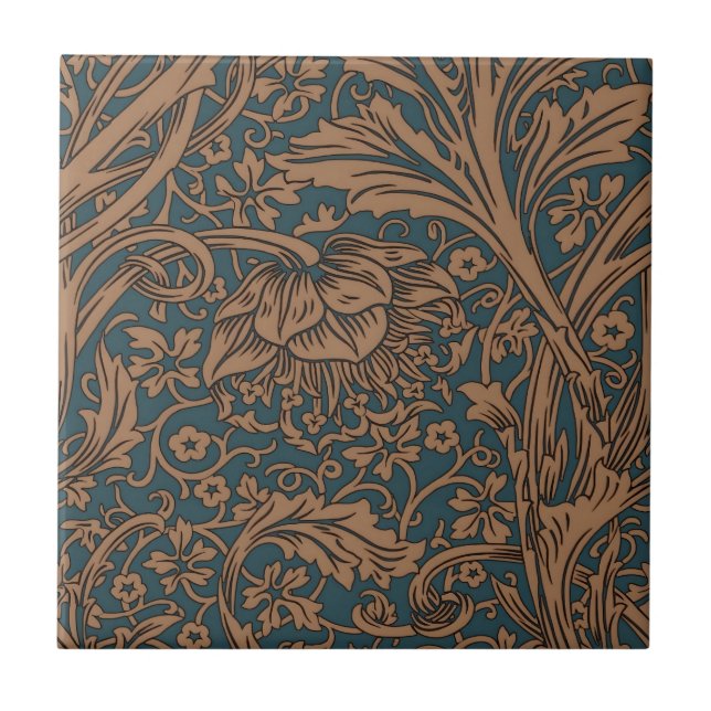 William Morris Arcadia Floral Pattern Classic Ceramic Tile (Front)