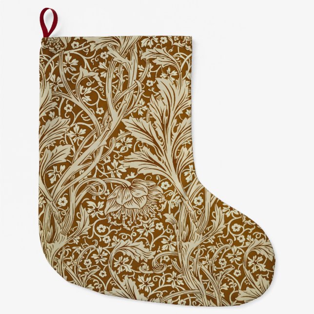 William Morris Arcadia Floral Pattern Classic Large Christmas Stocking (Front)