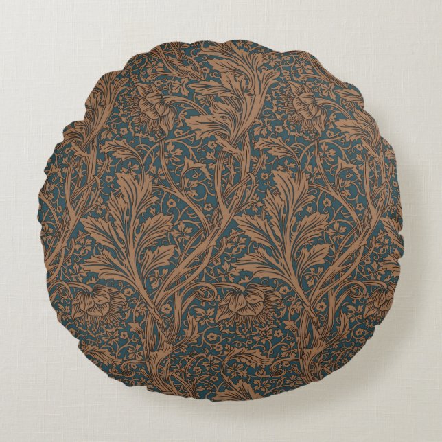 William Morris Arcadia Floral Pattern Classic Round Cushion (Front)