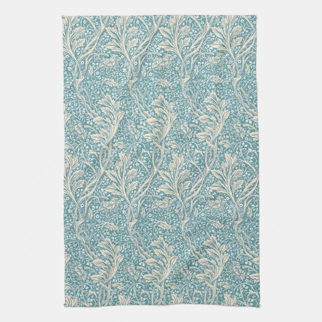 William Morris Arcadia Floral Pattern Classic Tea Towel (Vertical)