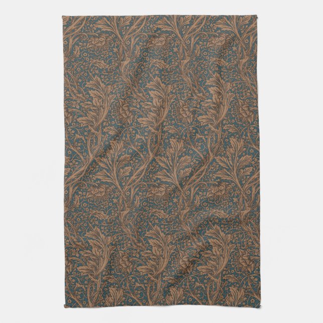 William Morris Arcadia Floral Pattern Classic Tea Towel (Vertical)