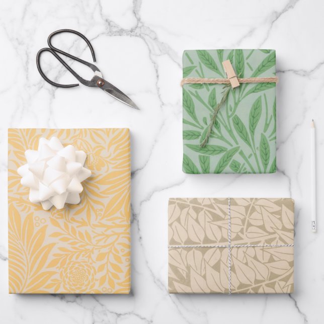 William Morris art design wrapping paper set (Front)