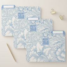 William Morris, Art Nouveau Blue Acanthus Monogram