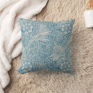William Morris - Art Nouveau Blue Marigold Cushion