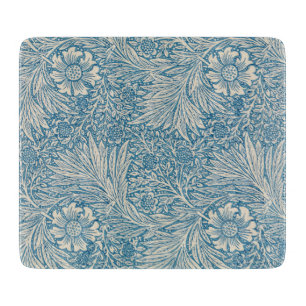 William Morris - Art Nouveau Blue Marigold  Cutting Board