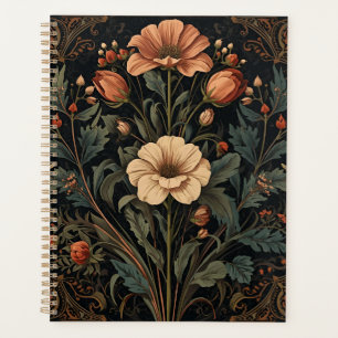 William Morris Art Nouveau Dark Aesthetic floral  Planner