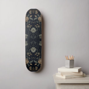 William Morris Art Nouveau Dark Aesthetic floral Skateboard