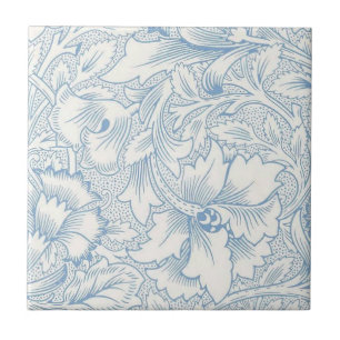 William Morris, Art Nouveau Elegant Blue Acanthus Ceramic Tile