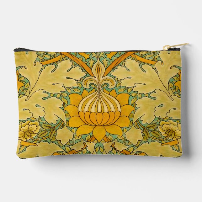 William Morris, Art Nouveau Gold St James Palace Accessory Pouch (Back)