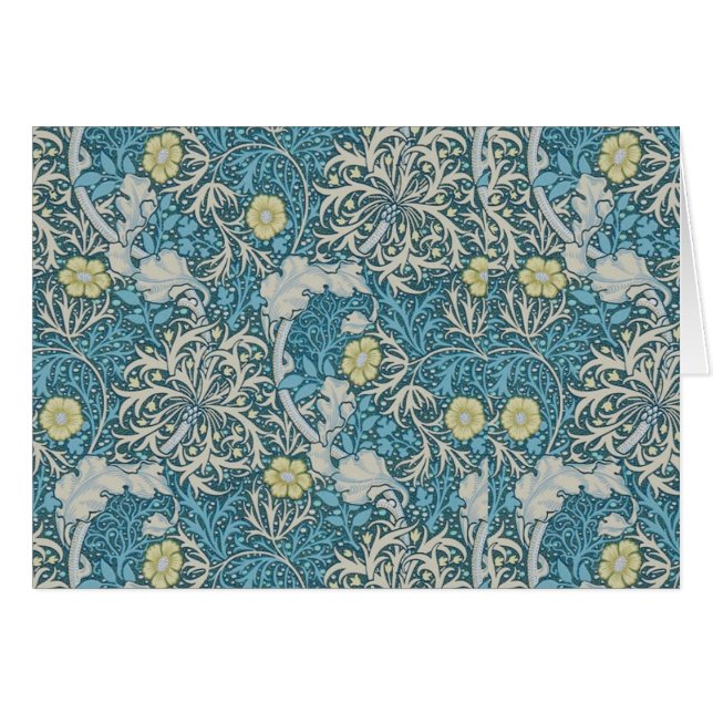 William Morris,art nouveau pattern, seaweed,blue,f (Front Horizontal)