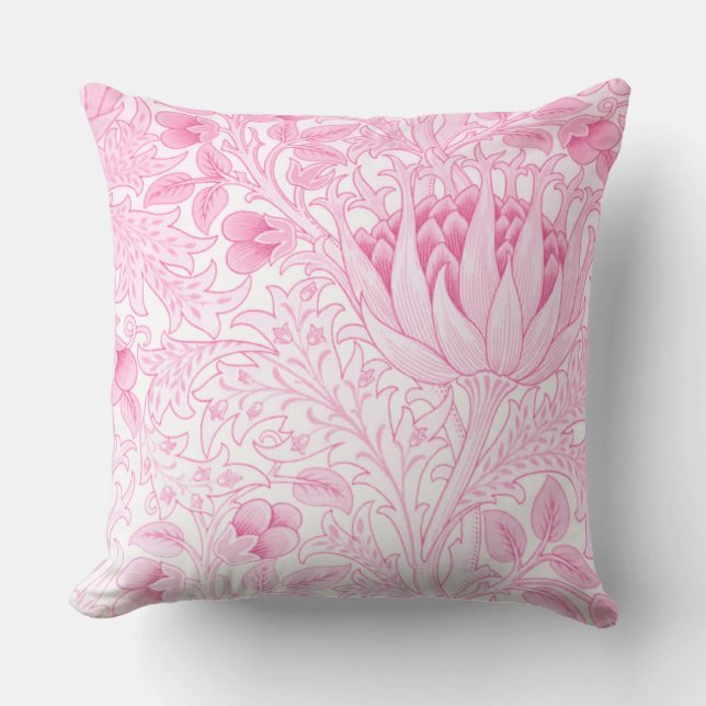 William Morris Artichoke Pale Pink Cushion (Front)