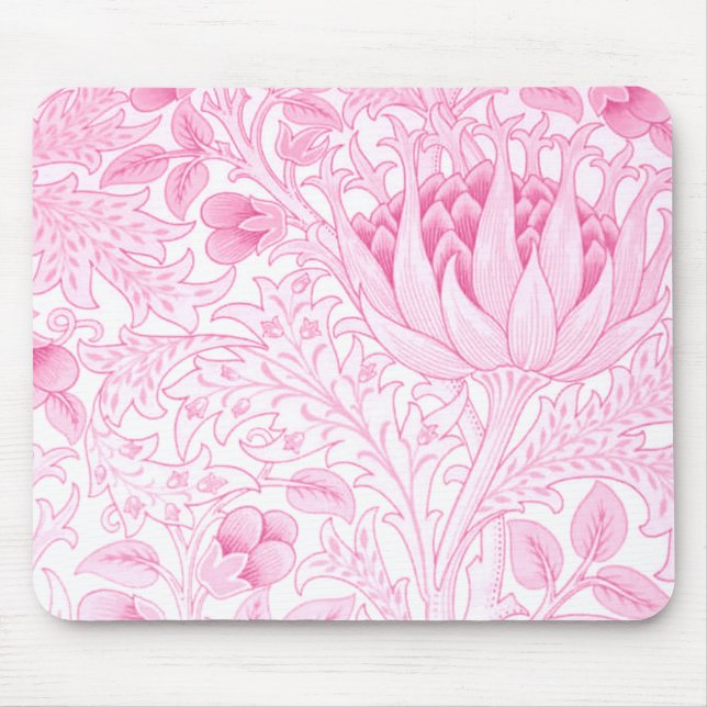 William Morris Artichoke Pale Pink Mouse Pad (Front)