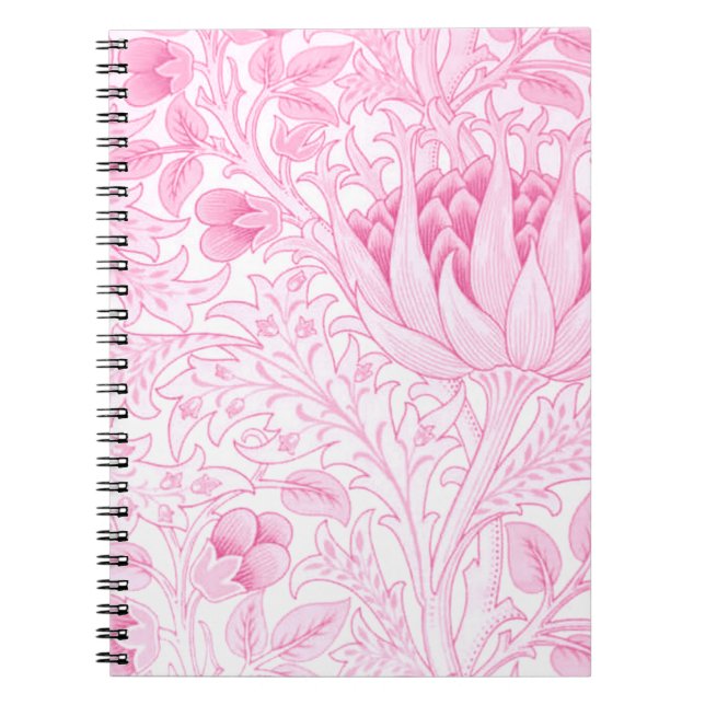 William Morris Artichoke Pale Pink Notebook (Front)
