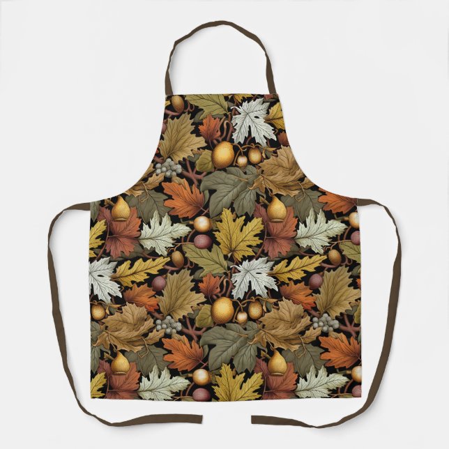 William Morris Autumn Leaves Autumn Thanksgiving  Apron (Front)
