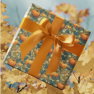 William Morris Autumn Pumpkin Patch Wrapping Paper
