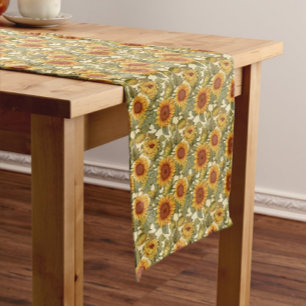 William Morris Autumn Sun Flowers  Medium Table Runner